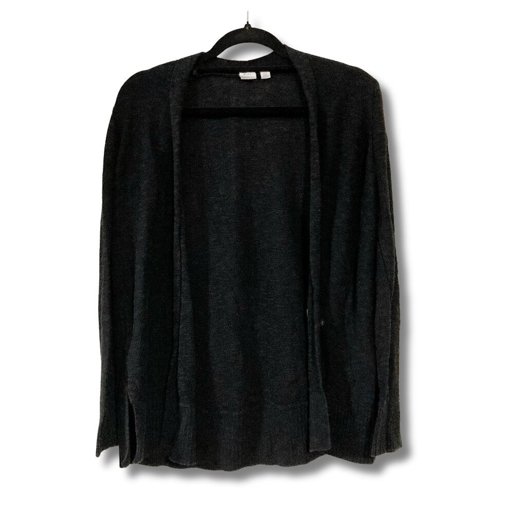 GAP Black open front flowy thin knit cardigan ~ XS SMALL split side goth sweater